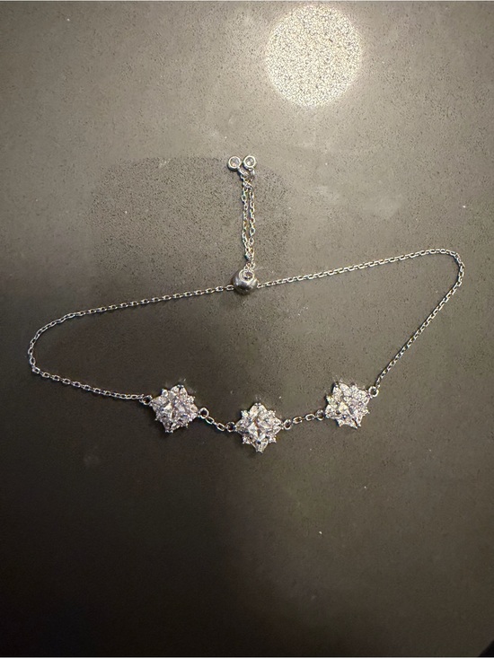 Charmed Aroma Jewelry - NWOT Delicate 925 Silver Starburst Cubic Zirconia Bracelet - White